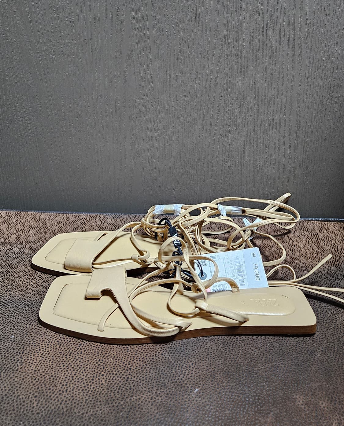 자라 스트랩 베이지 샌들(245)-새상품 상품이미지2