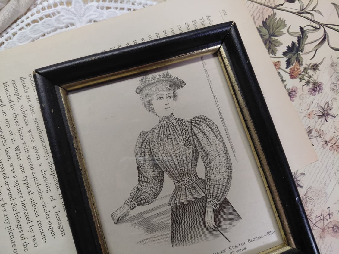 Antique) 1890~1900년대 앤틱 일러스트 액자 상품이미지2