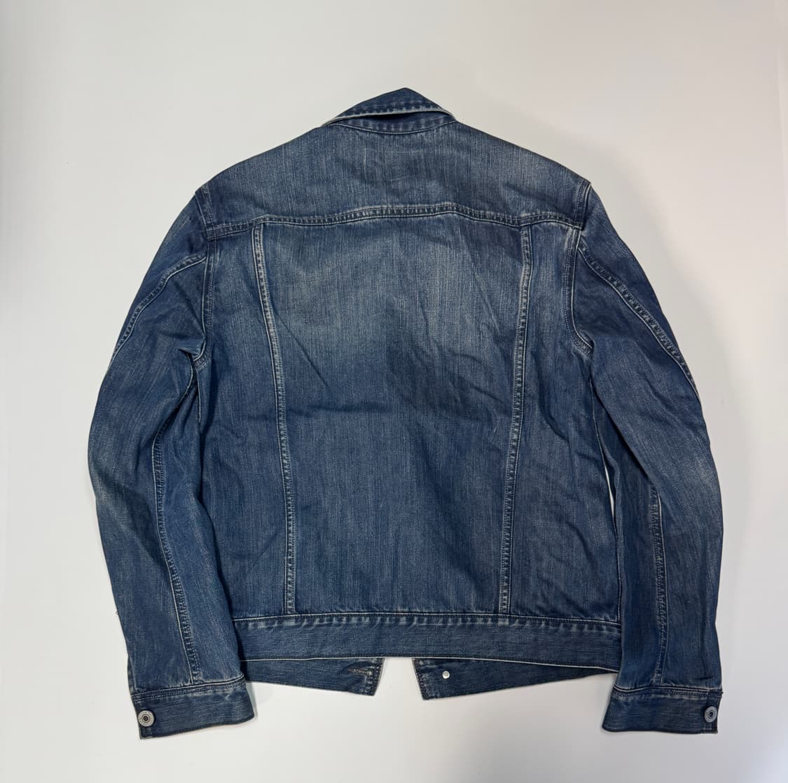 지오다노 빈티지 워싱 코튼 트러커 데님 자켓 L 상품이미지2