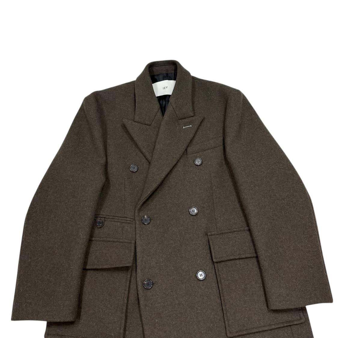 lEY 이에이 로이 더블 브레스트 롱코트 다크 브라운 M 상품이미지2