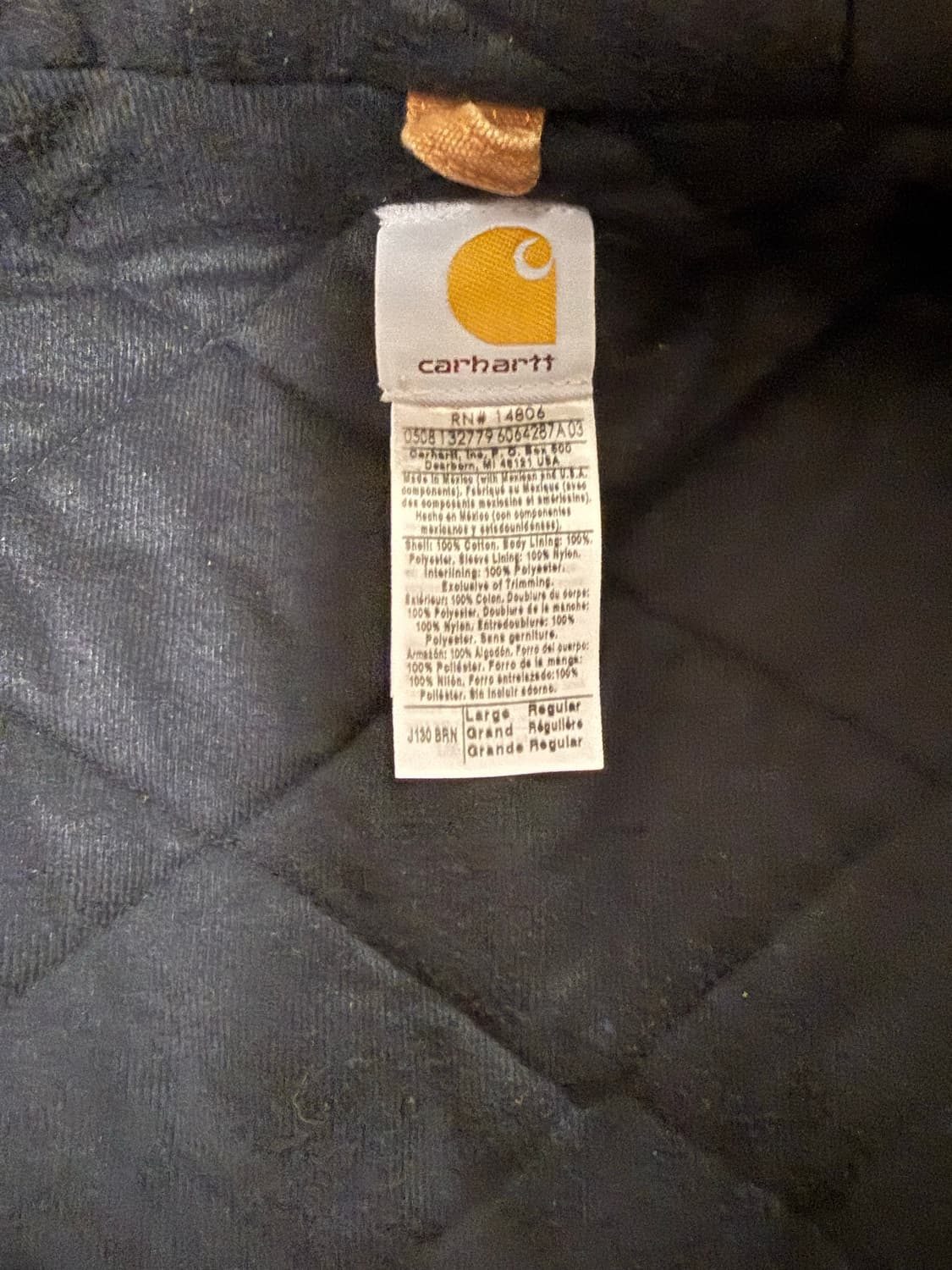 칼하트 액티브 자켓 j130 BRN 상품이미지5