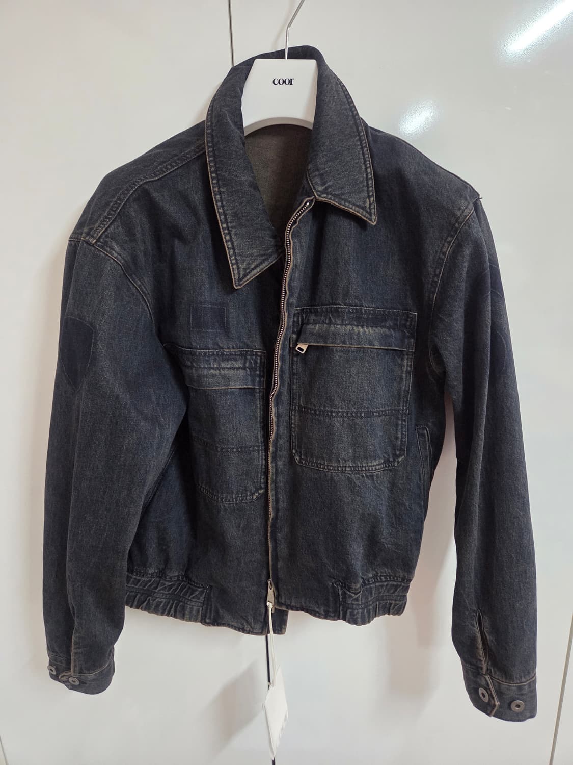 (새제품)쿠어 틴트 데님집업 자켓 인디고브라운 XL 상품이미지5
