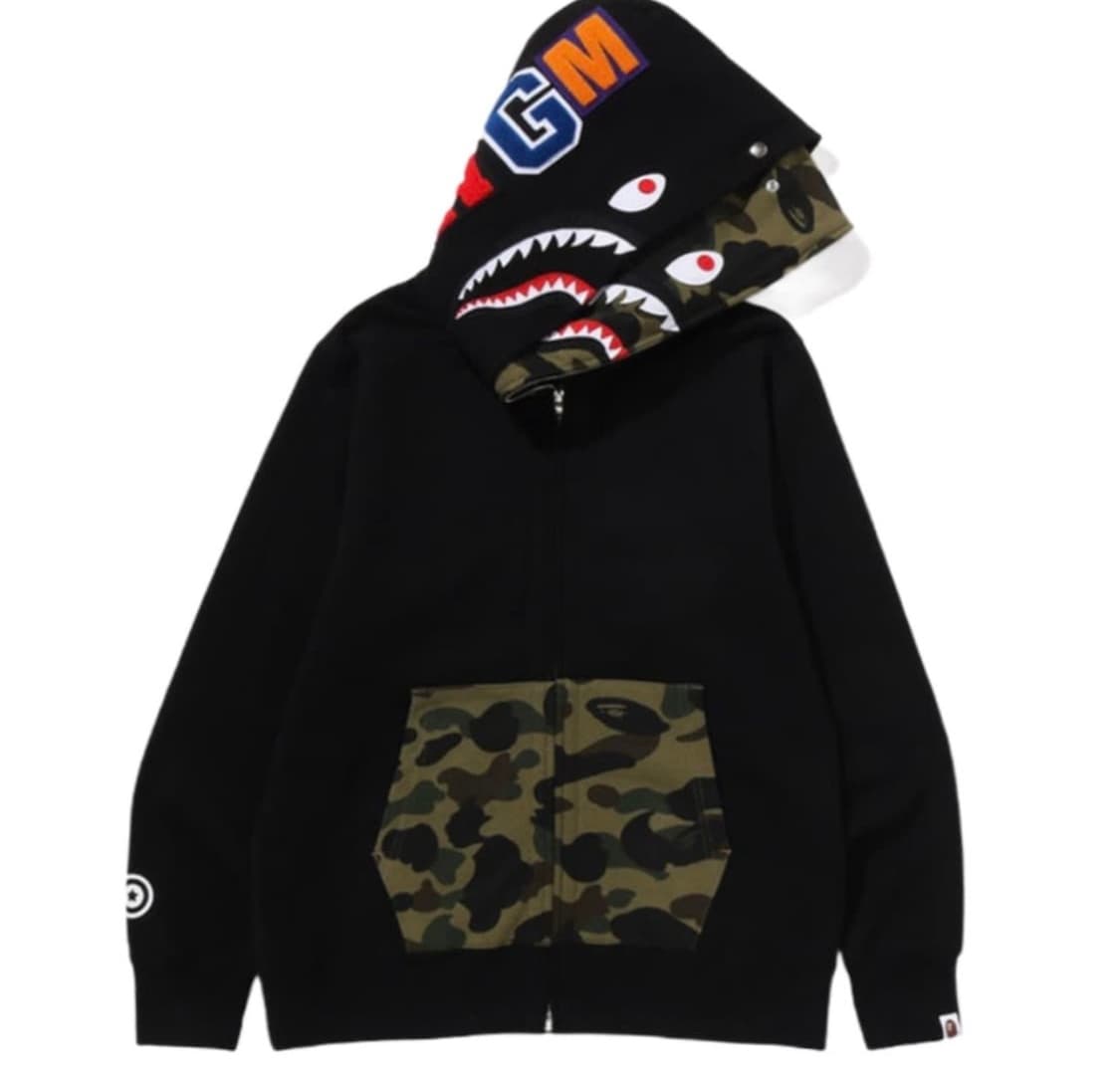 베이프 샤크 더블 후드집업(풀구성) 상품이미지1