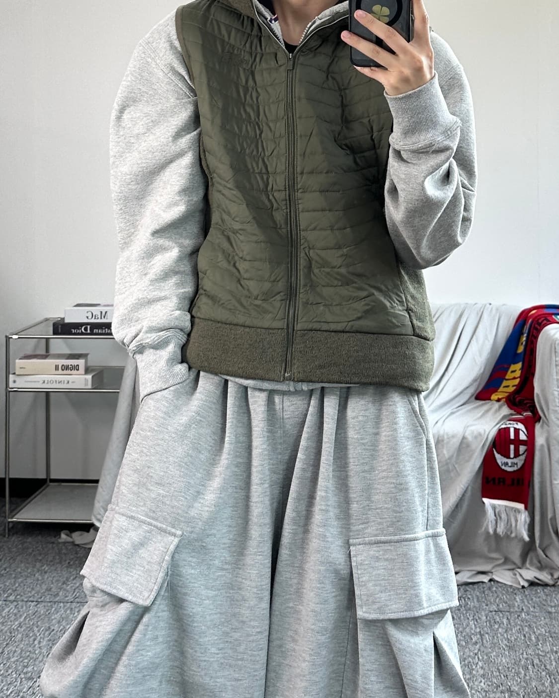 노스페이스 경량 그린 조끼 M 상품이미지3