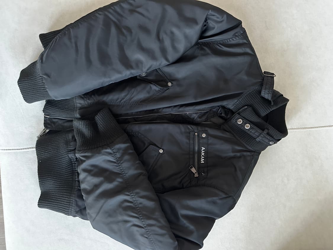 High-Neck Bomber Jacket (Black) 상품이미지5