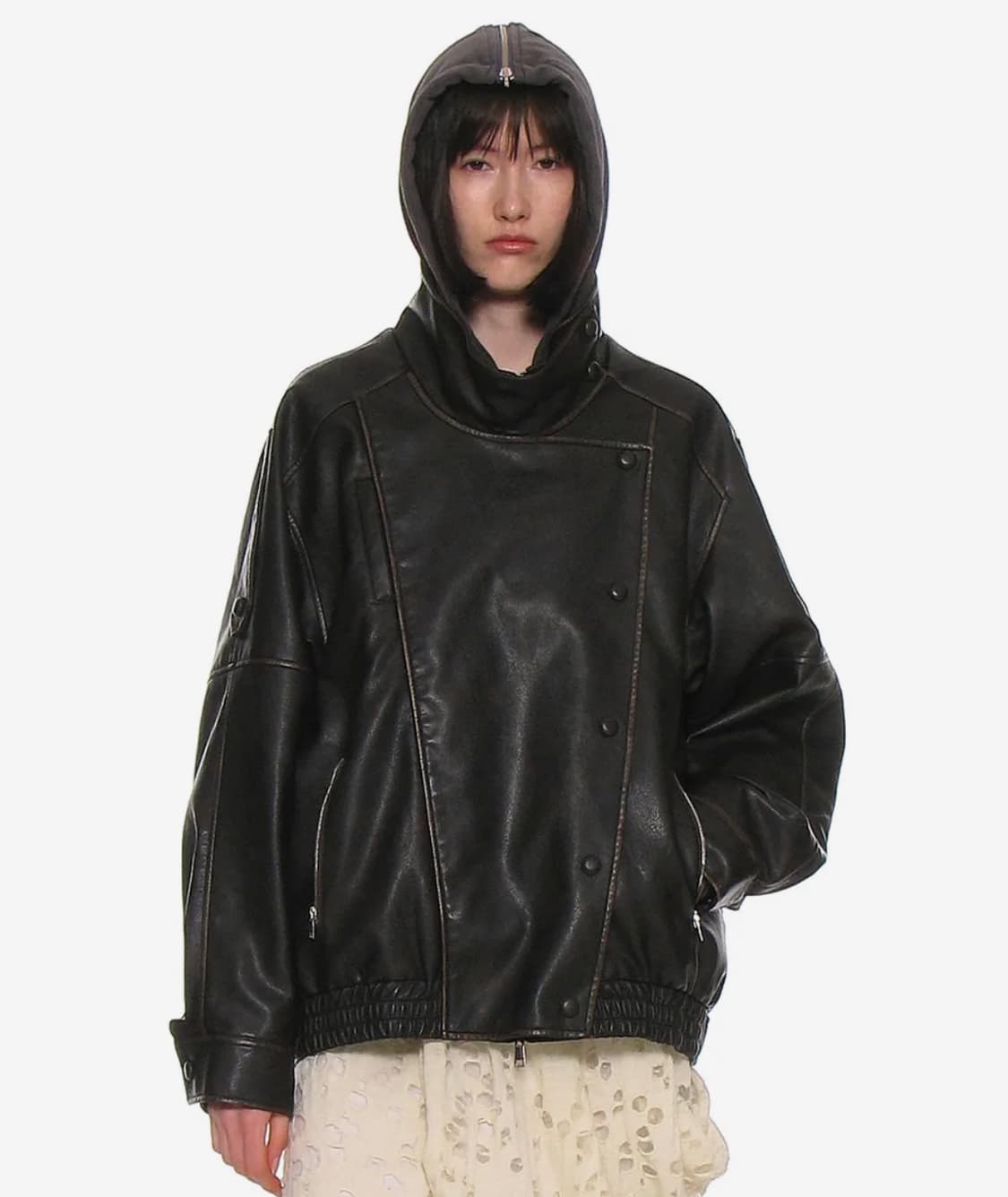 파르티멘토 우먼 빈티지 봄버 자켓 _ 다크브라운 상품이미지1