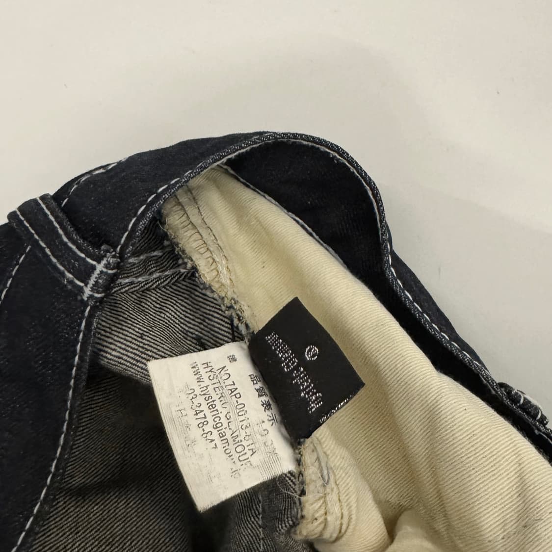 히스테릭글래머 워시드 데님 팬츠 네이비 상품이미지10