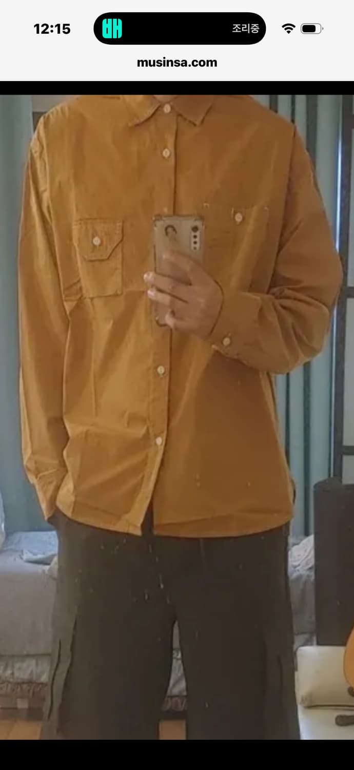 아웃스탠딩 투포켓 워크셔츠 머스타드 L(100~105 상품이미지10
