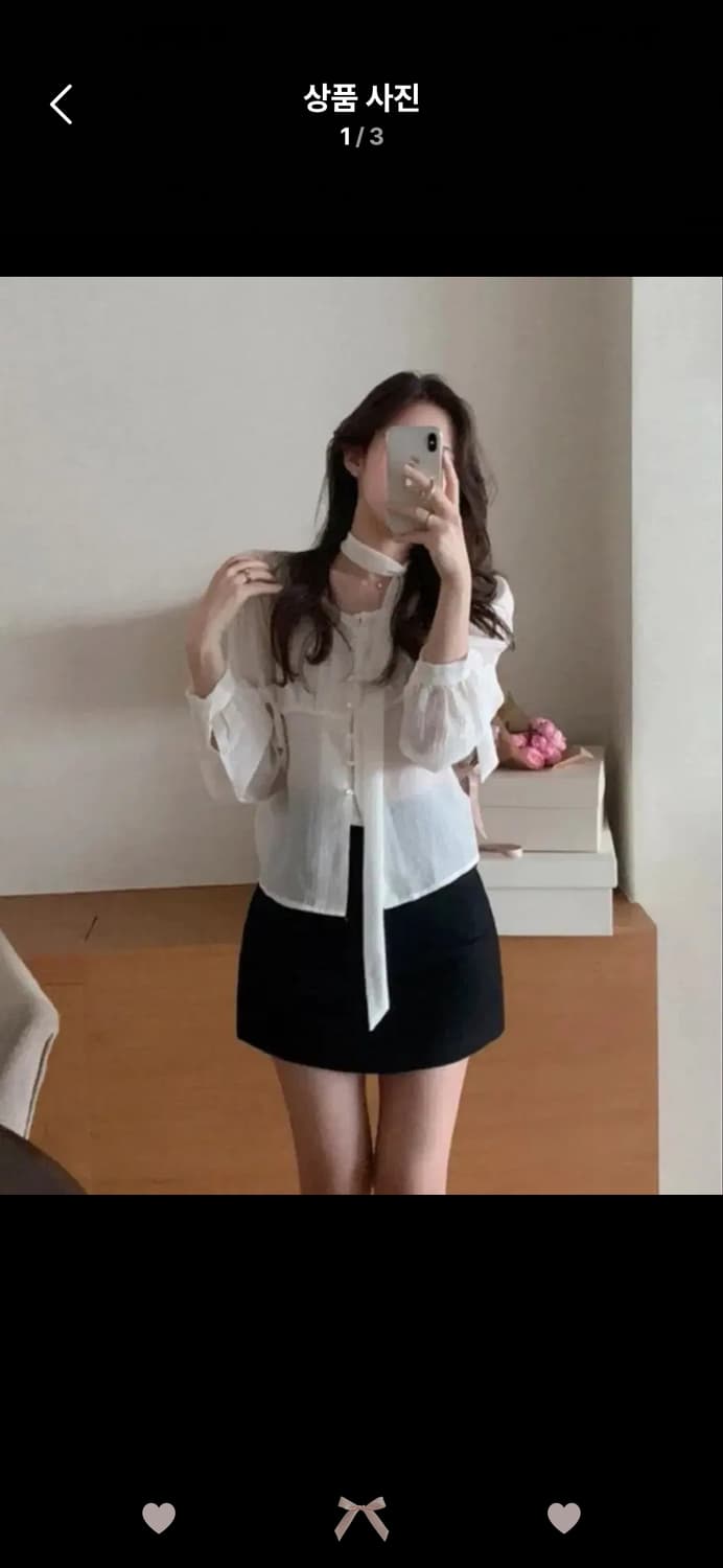 퍼빗 타이 블라우스 상품이미지1