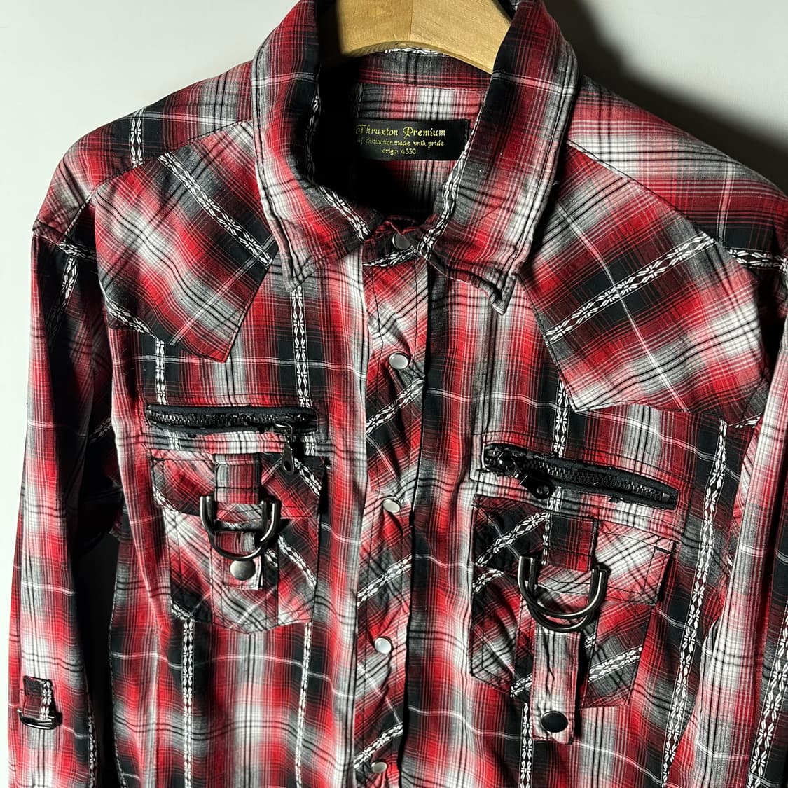 [Thruxton] 재팬 펑크 본디지 체크 웨스턴셔츠 상품이미지3