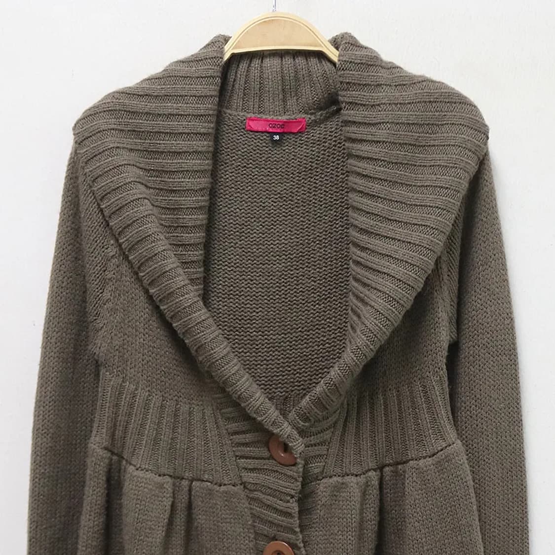 오조크 브라운 니트 롱 가디건 60423 상품이미지3