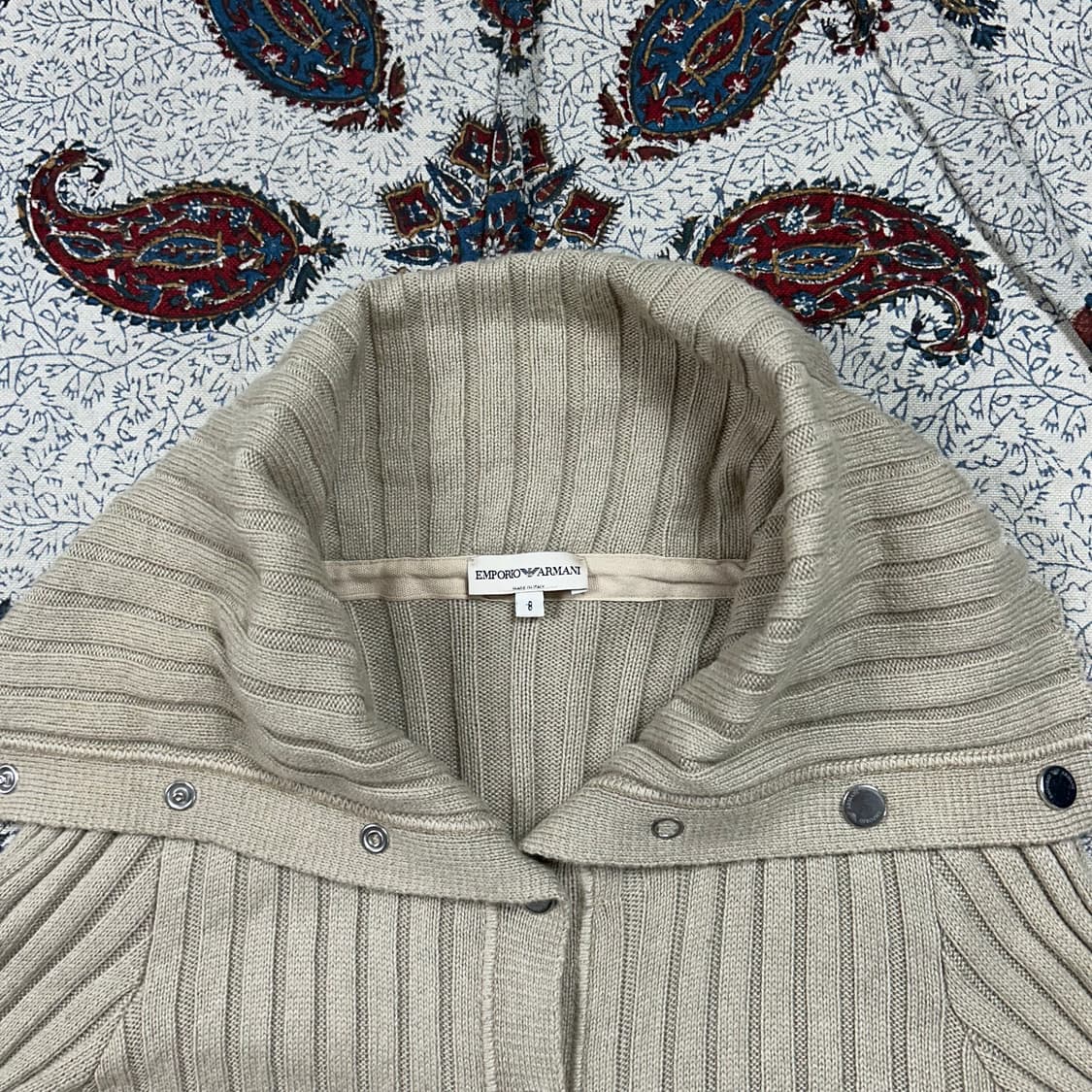 엠포리오 아르마니 엘보 패치 하이넥 가디건 상품이미지5