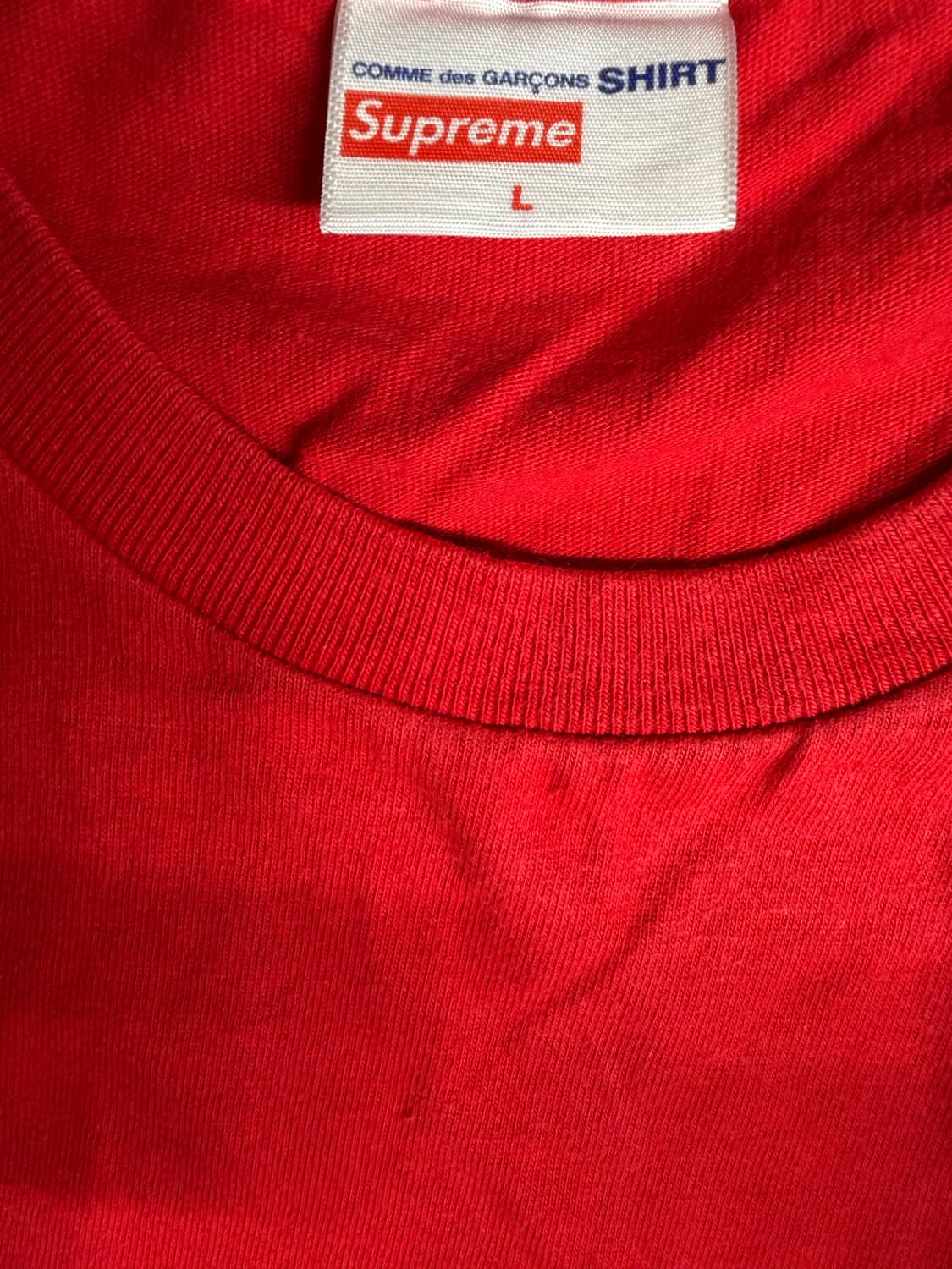 꼼데가르송 슈프림 롱슬리브 긴팔티 Made in USA🇺🇸 상품이미지3