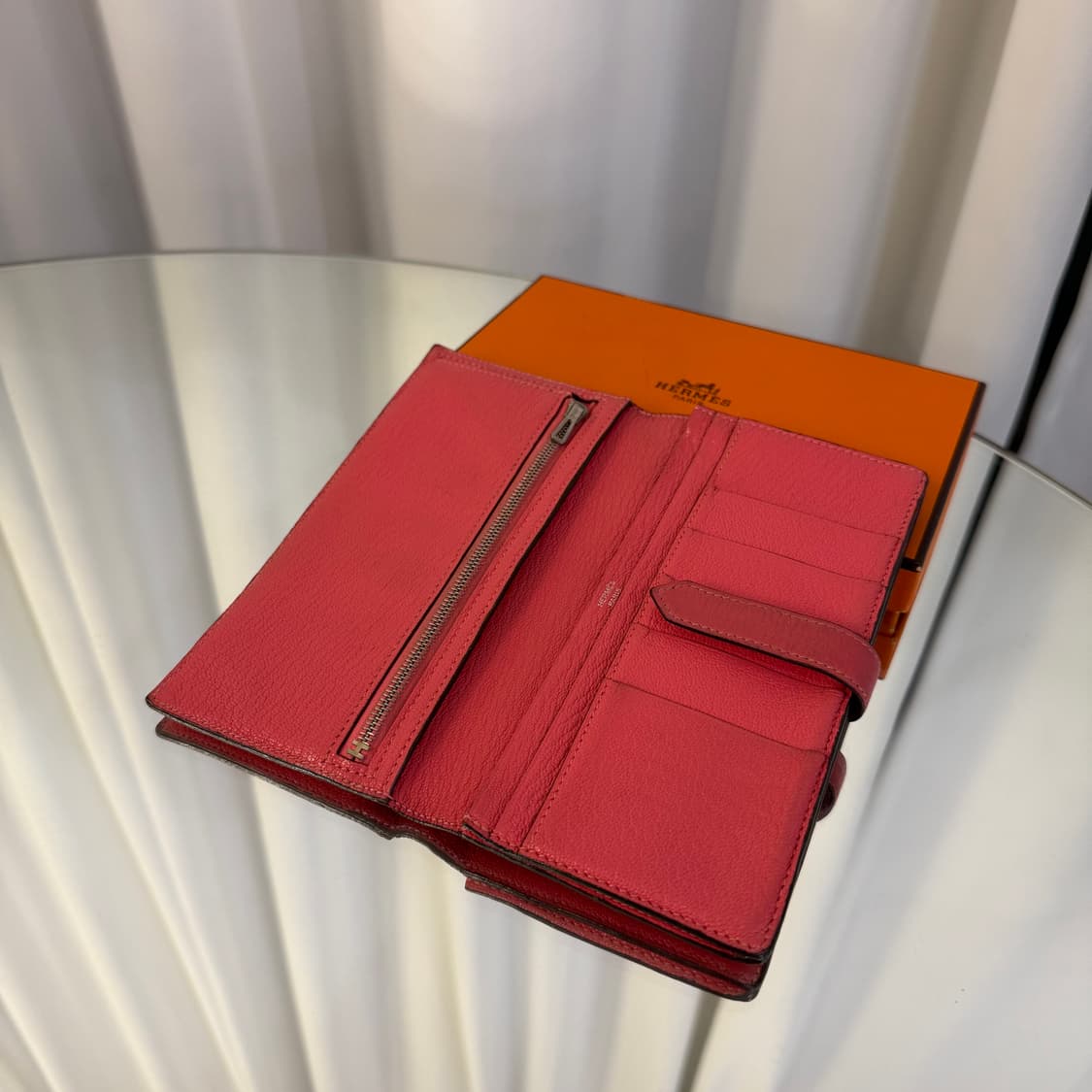 에르메스 베안 핑크 은장 장지갑 상품이미지4