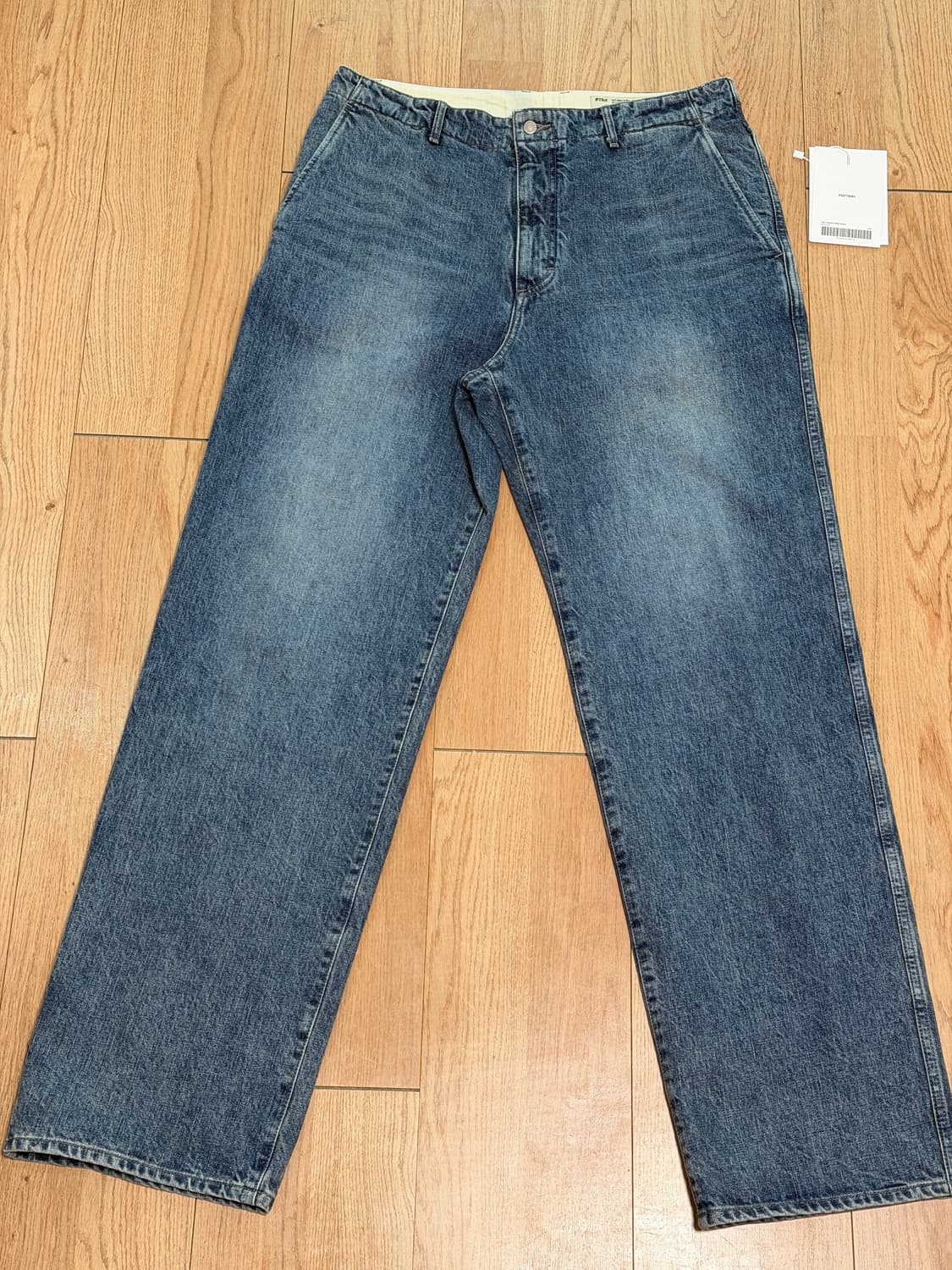 포터리 원워시드 와이드 데님 블루그레이 4사이즈 상품이미지1