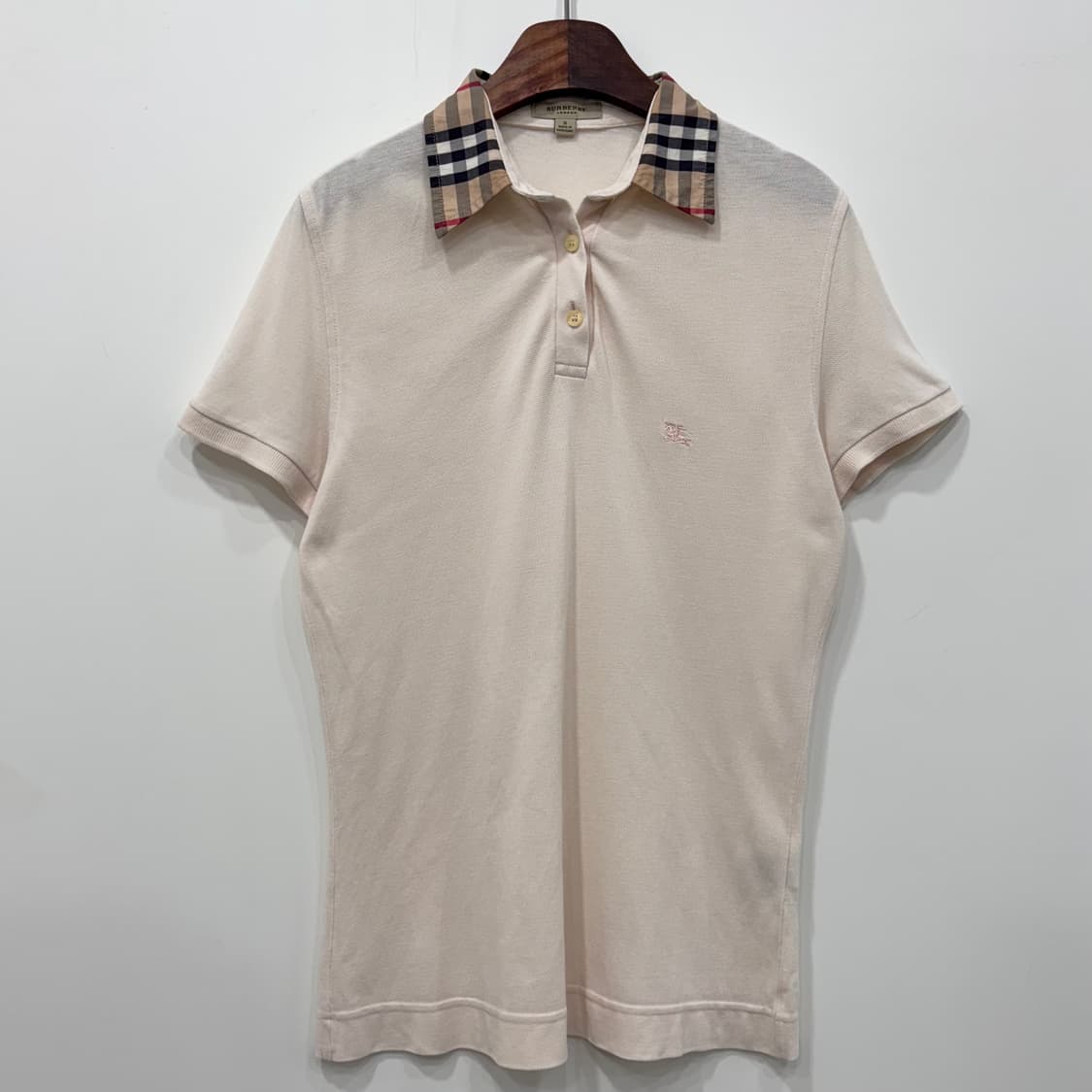 Burberry 노바 체크 반팔 피케 티셔츠 연핑크 상품이미지1