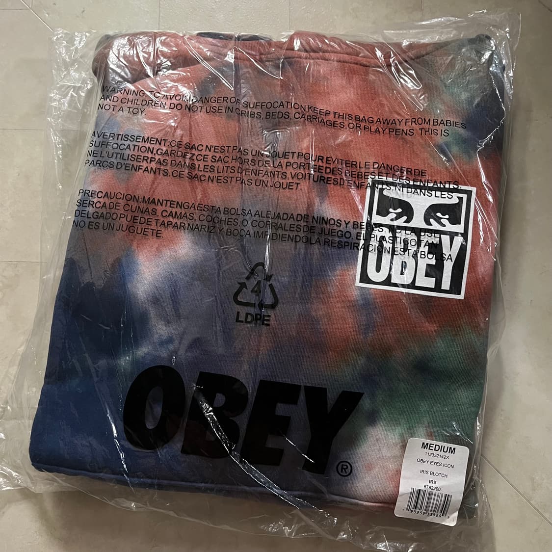 새상품(S,M)오베이 아이즈 아이콘 로고 후드티 타이다이 상품이미지1