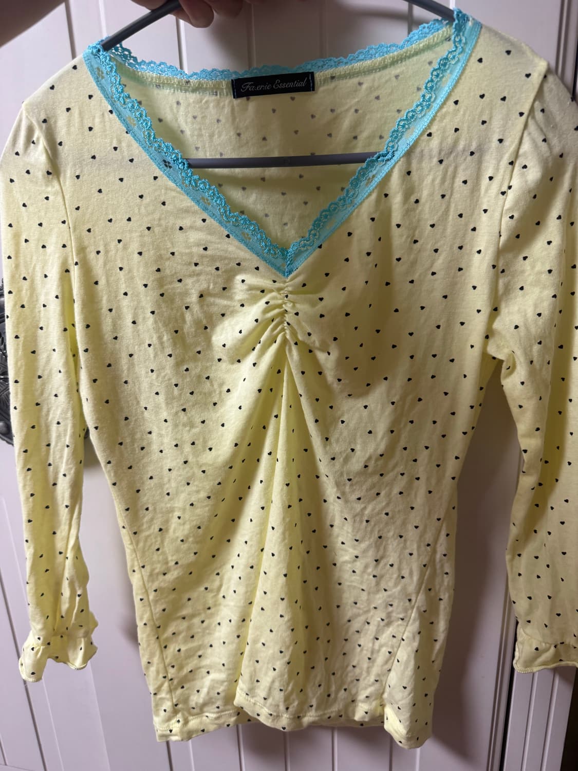 샵페어리 미니하트 레이어드 티셔츠 mini heart lace top ( 상품이미지2