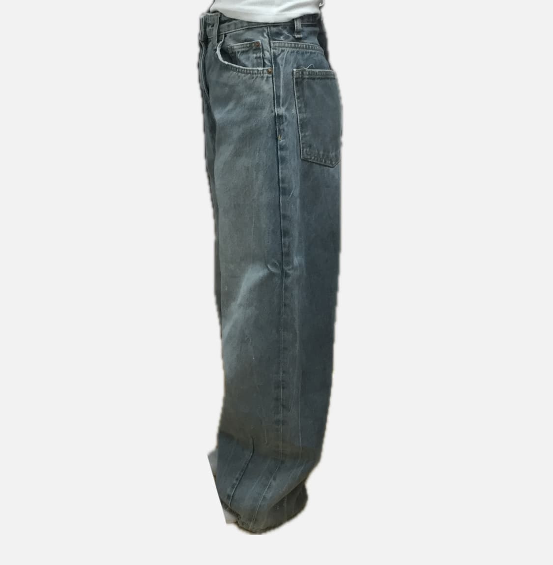 자라 빈티지 워싱 중청 데님 와이드 팬츠 상품이미지3