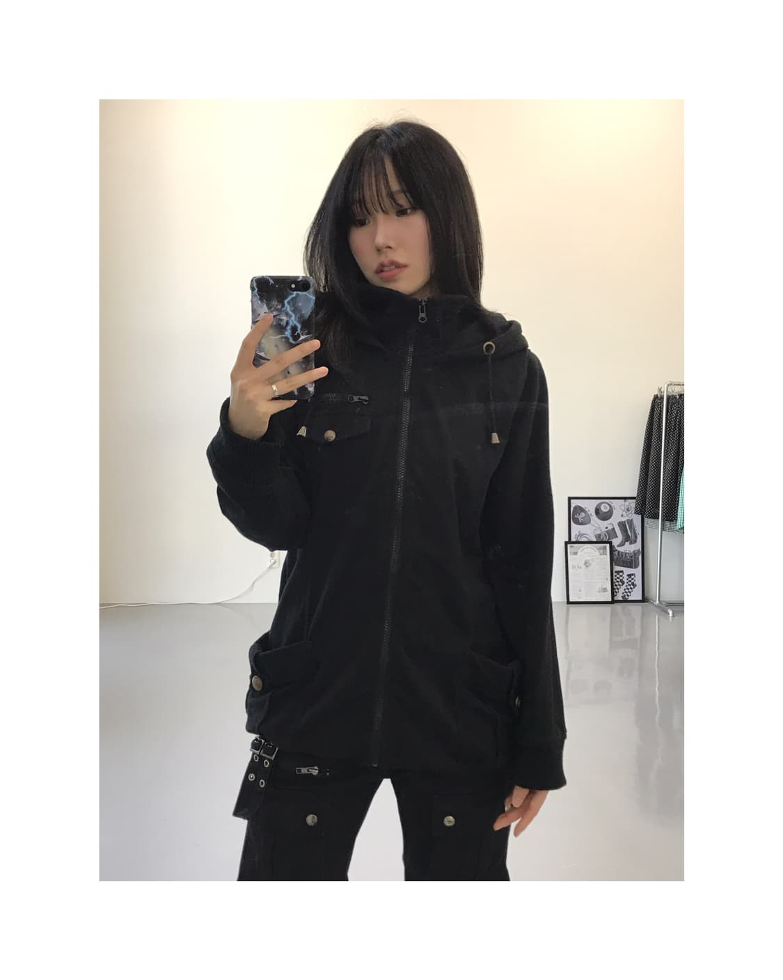 Jpn Y2k Poly Zip Up Hoodies 상품이미지1