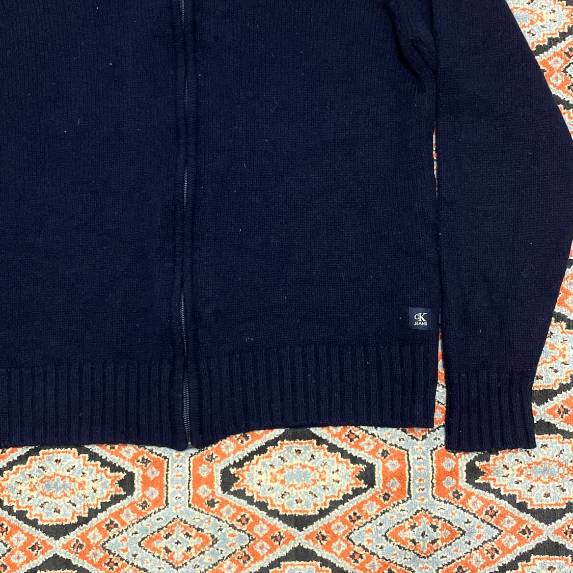 캘빈클라인진스 네이비 울 니트 집업 여성L 상품이미지3