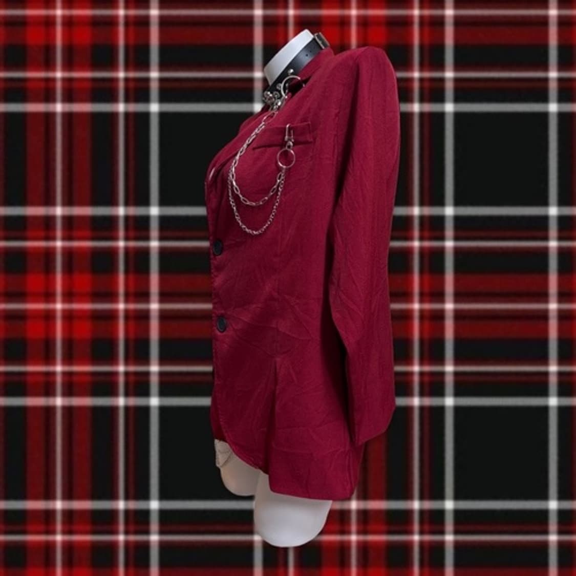 vintage pierce chain punk wine jacket 상품이미지5