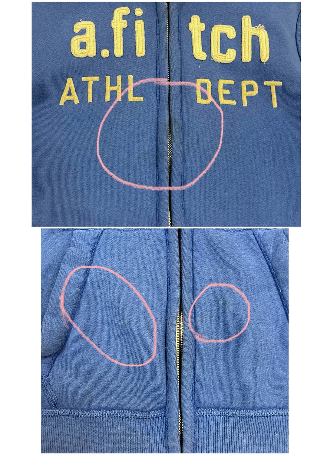 아베크롬비 기모 후드집업 블루 XL #csz3446 상품이미지6