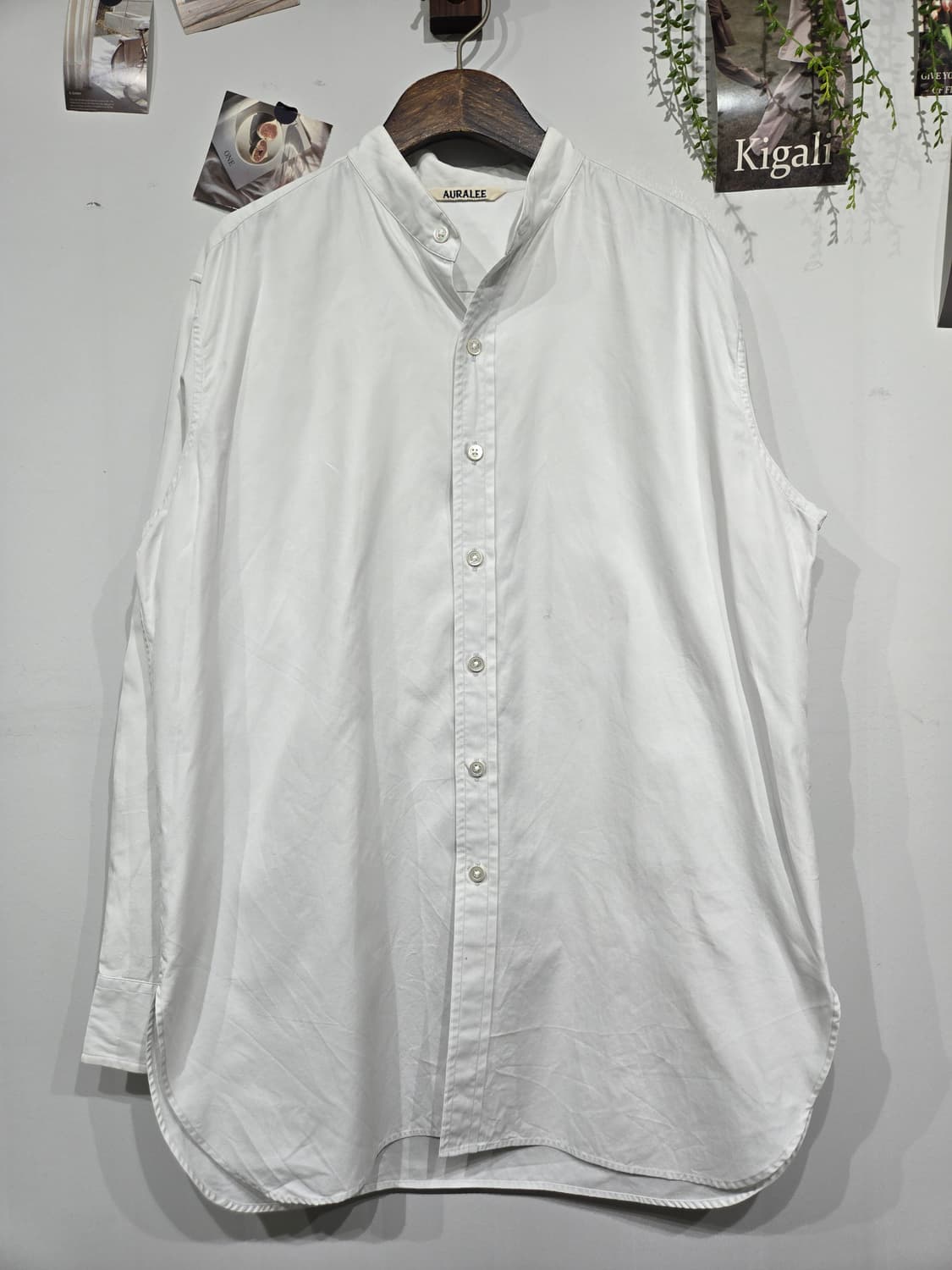 오라리 화이트 차이나카라 밴드카라 셔츠 상품이미지3