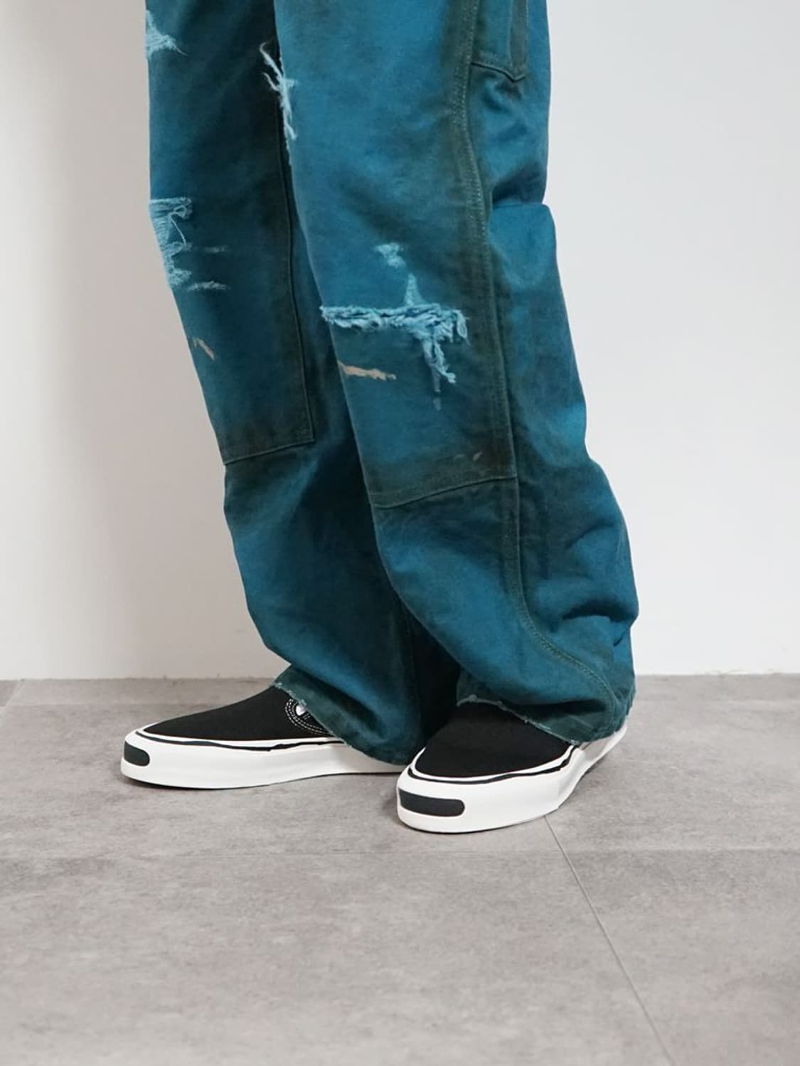 [M] 카미야 보로 덕 페인터 팬츠 블루 상품이미지9
