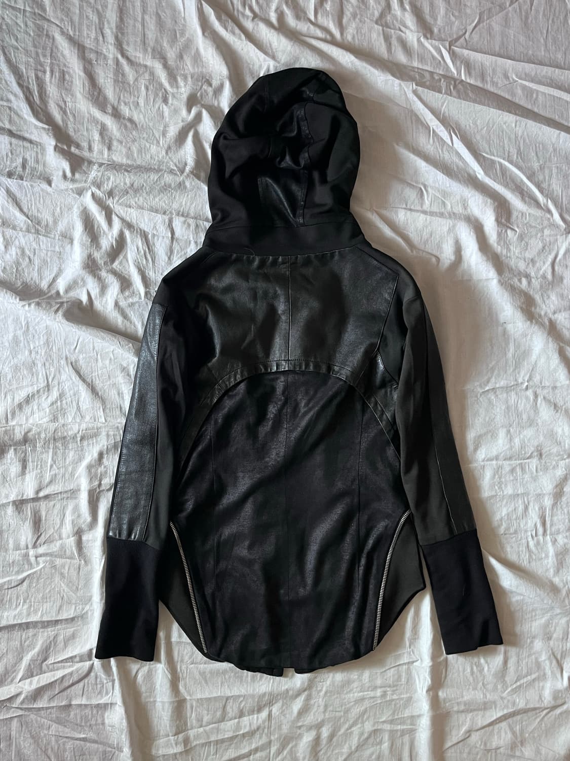 Vintage Leather Zip Detail Hood Jacket 상품이미지6