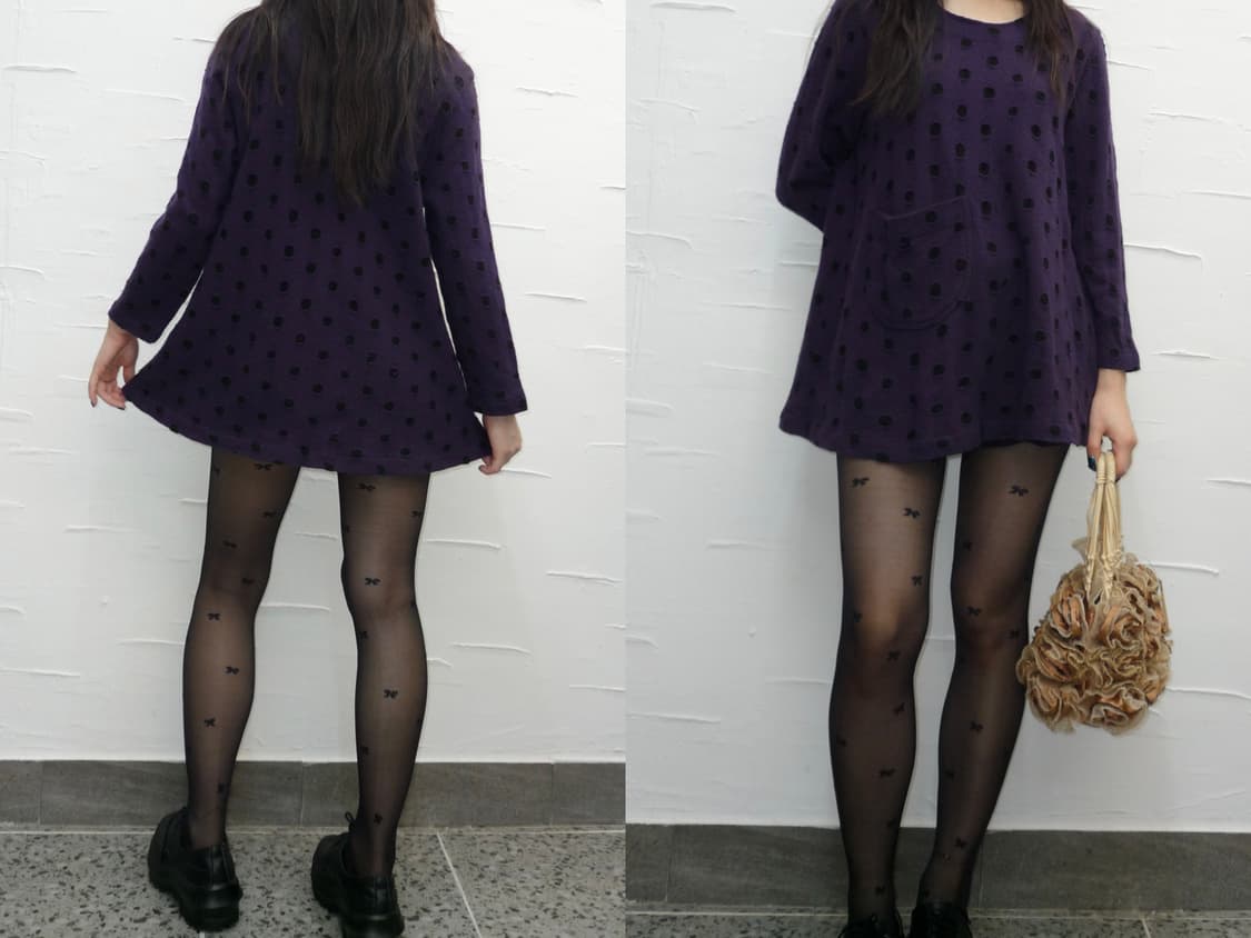 purple dot flare knit 상품이미지2