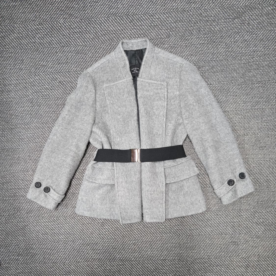 메종드메이어 벨티드 자켓 그레이 수리알파카 50%43% 자켓 상품이미지1