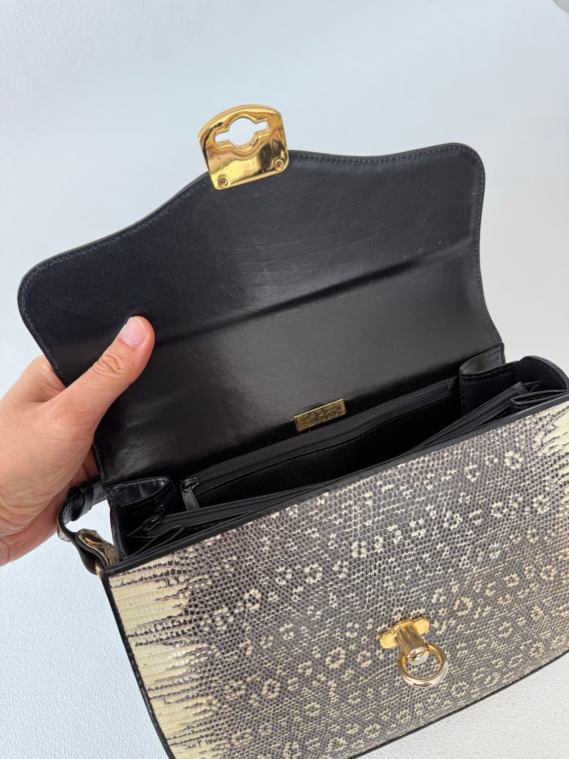 CROCO 리자드 레더 숄더백(크로스 가능) 상품이미지6