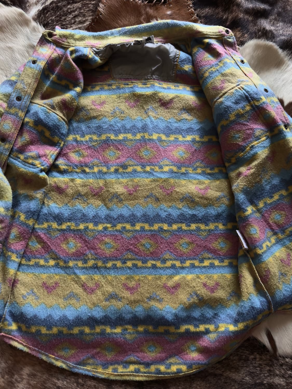 vtg Aztec Ethnic fleece shirt 상품이미지8