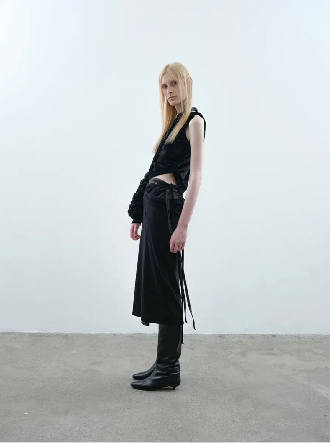 낫띵에브리띵 저지 레이어드 스커트(블랙) 상품이미지2