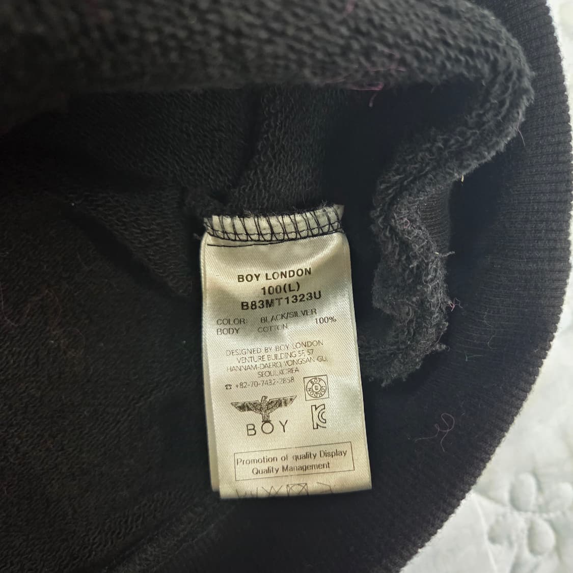 BOY LONDON 자수 맨투맨 블랙 L사이즈 상품이미지4