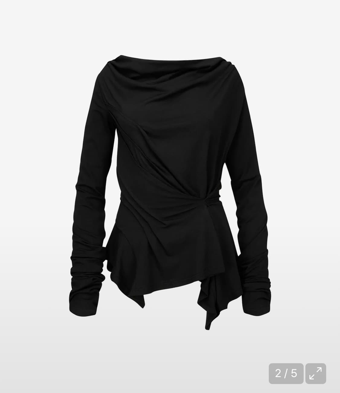 나체 incline draping long sleeve black 상품이미지2