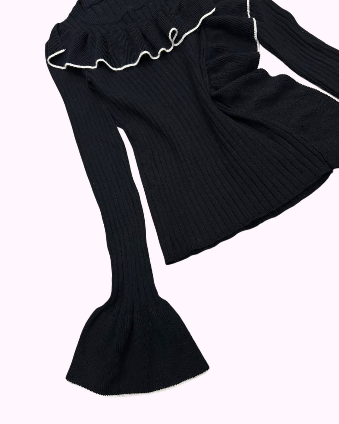 ribbed ruffle detail knit 상품이미지3