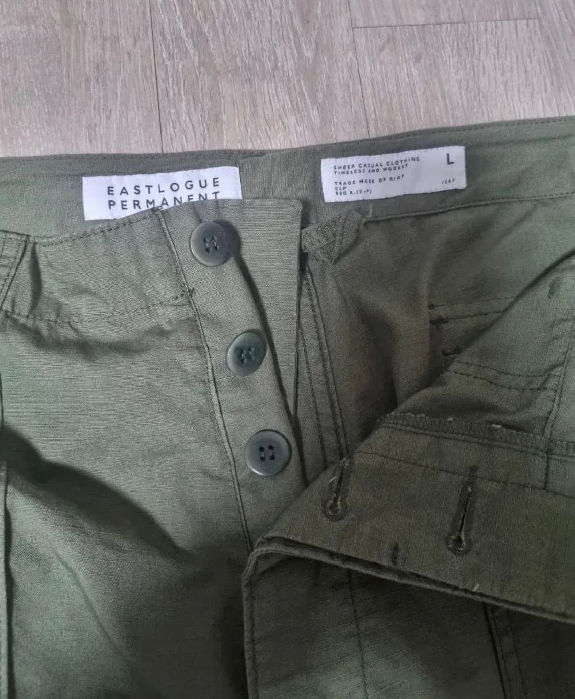 이스트로그 퍼머넌트 퍼티그 팬츠 올리브립스탑 L사이즈 상품이미지2