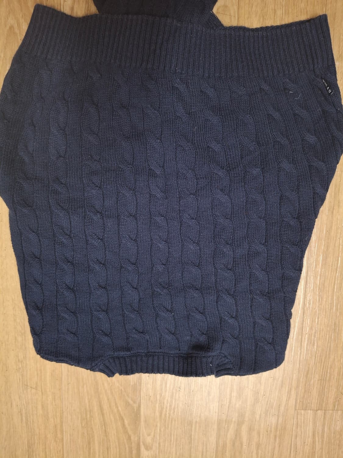 [Who A U]네이비 케이블 크롭 니트(M,면100%,컨디션상) 상품이미지6