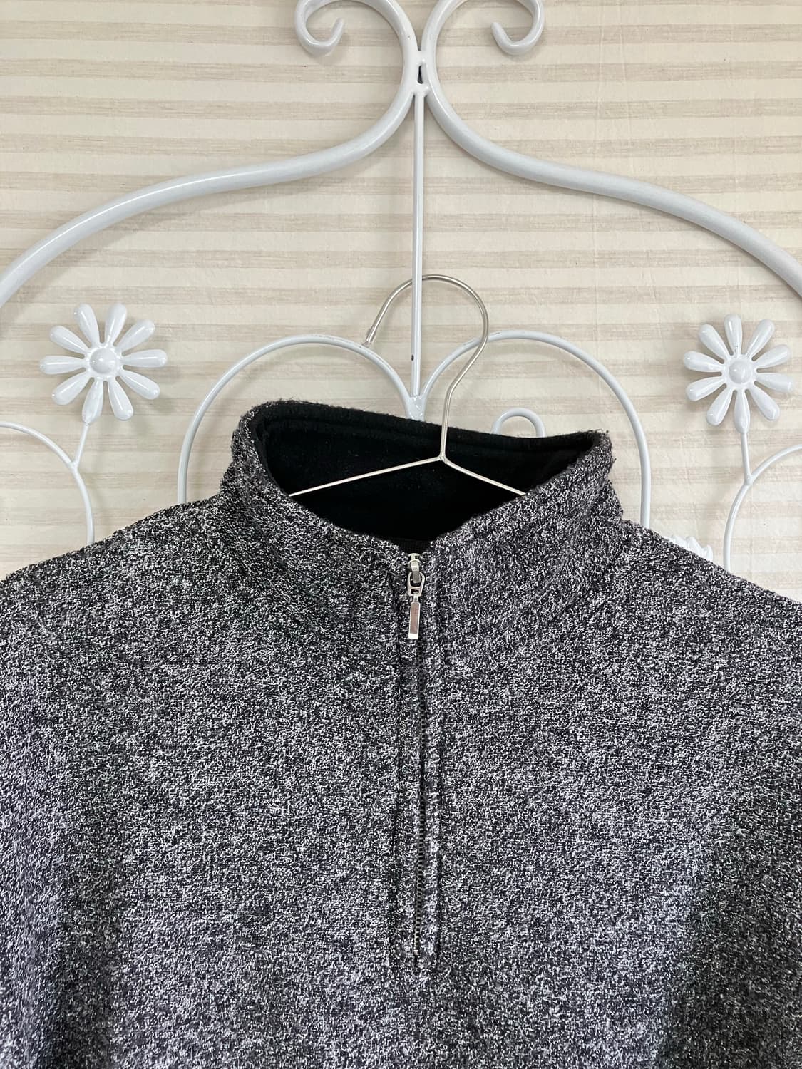 빈티지 차콜 후리스 집업 y2k 스트릿 갸루 펑키 일본빈티지508  상품이미지3