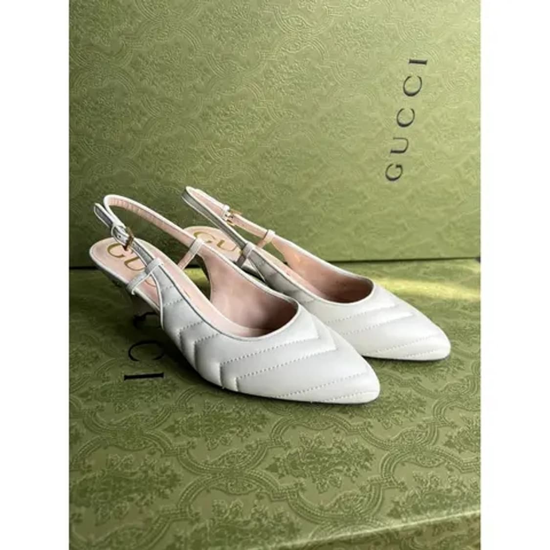 [풀구성품]구찌 마테라세 슬링백 펌프스 235 풀구성 상품이미지3