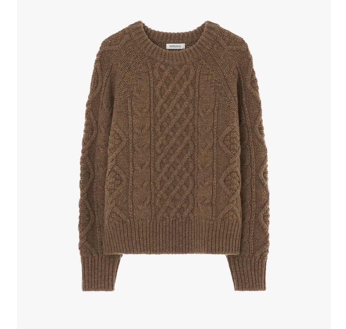 논로컬 울 니트 Mixed Cable Shetland Wool Knit 상품이미지4