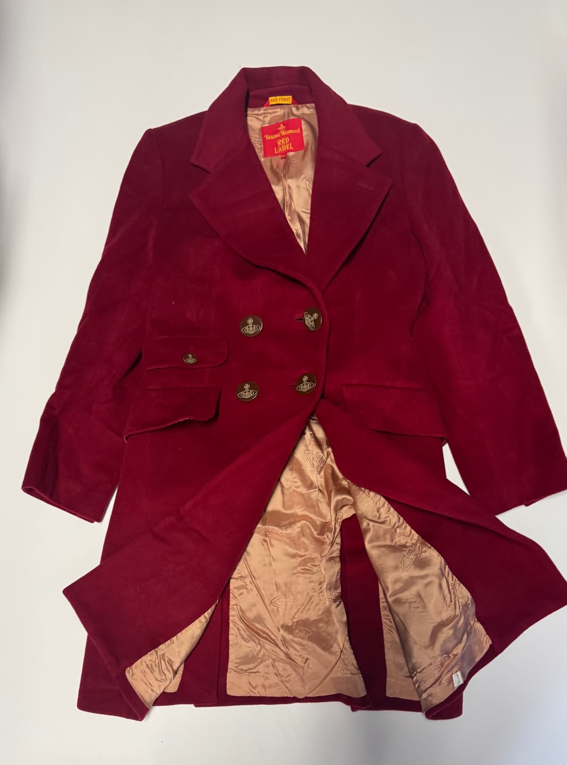 희귀!! 여성 비비안웨스트우드 레드라벨 더블 코트 44 레드 상품이미지1