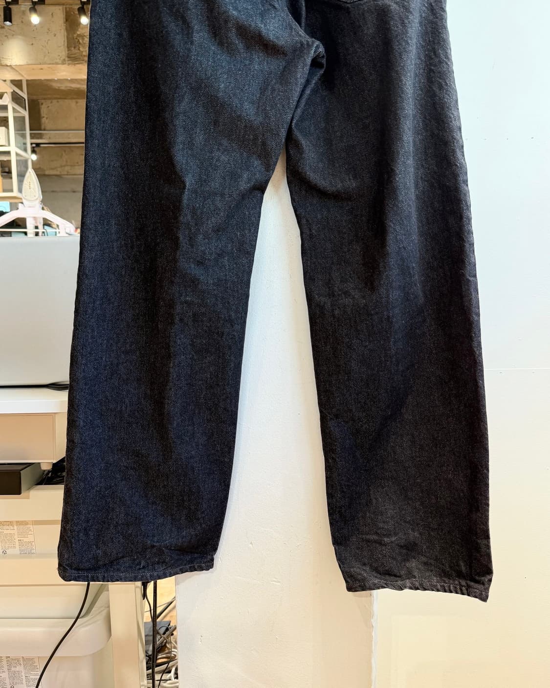 언어팩티드 블랙 데님 와이드 팬츠  상품이미지8