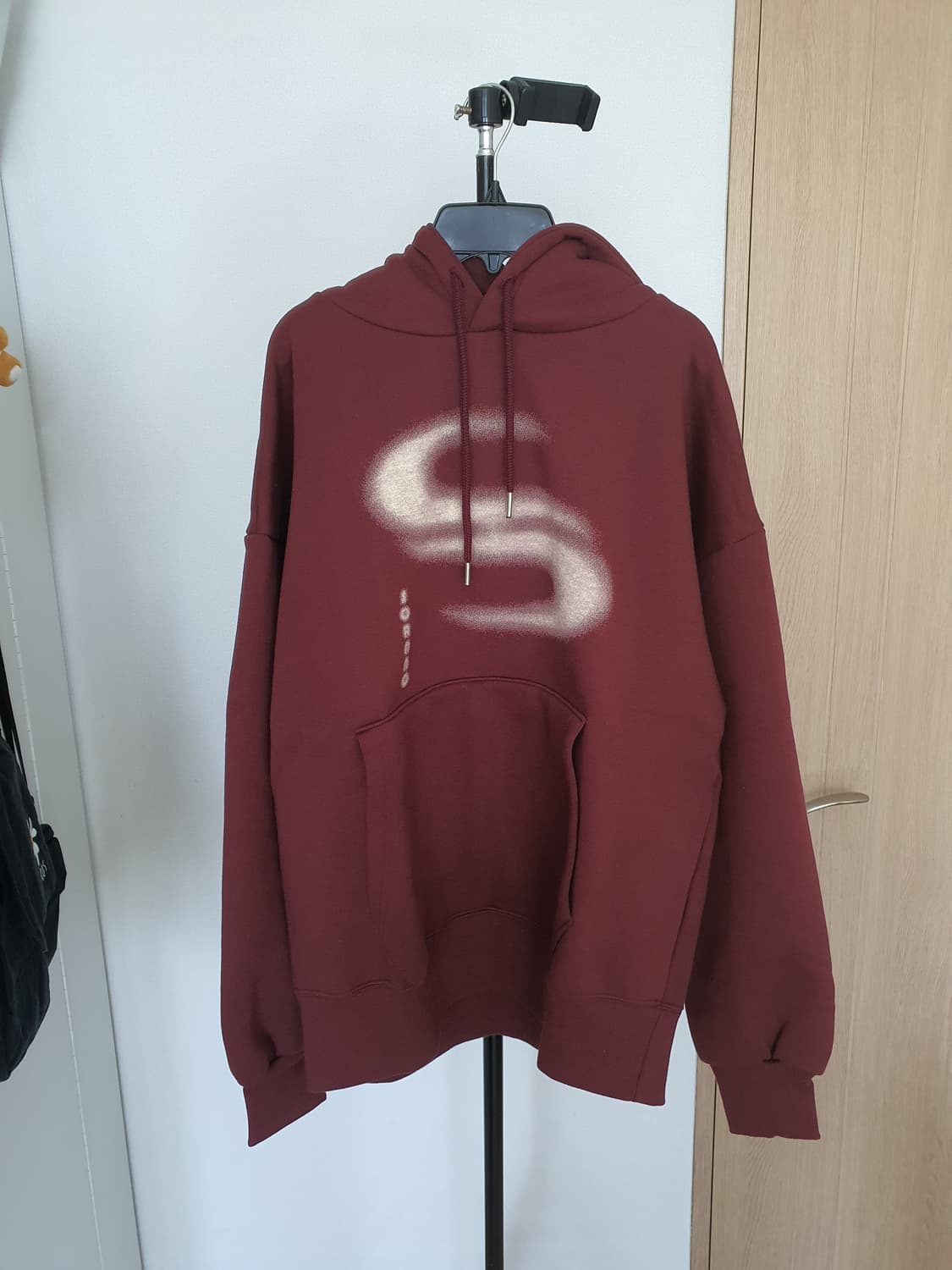 버건디 후드티 소라노 실착1회 상태최상 상품이미지1