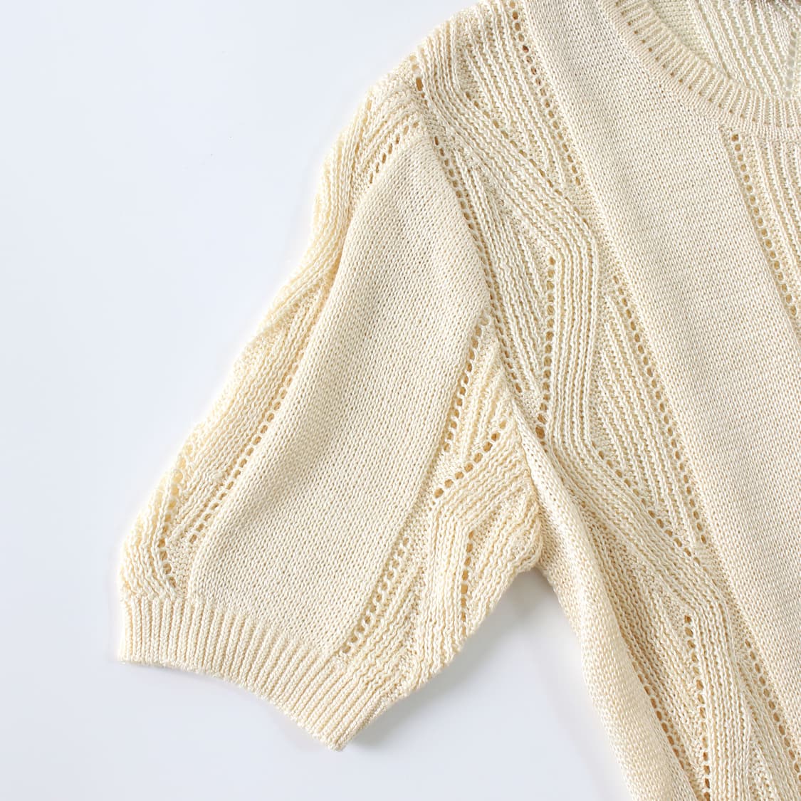 버버리 Burberry 빈티지  실크 반팔 아이보리 니트 상품이미지3