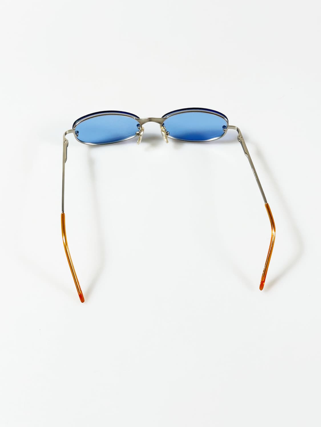 90s 실버 슬림 무테 스퀘어 메탈 빈티지 틴트 선글라스 상품이미지5