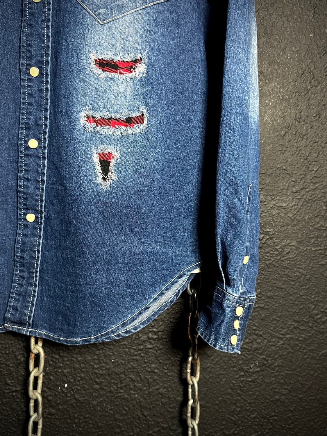 Wardrober – Distressed Western Denim Shi 상품이미지5