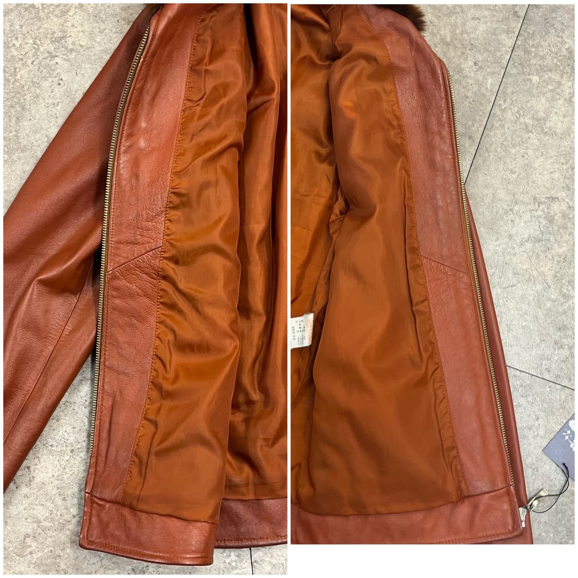 빈티지 토끼털 양가죽 레더 자켓 레드브라운 #csz2837 상품이미지7